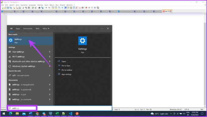 Abra Configurações no Windows 10