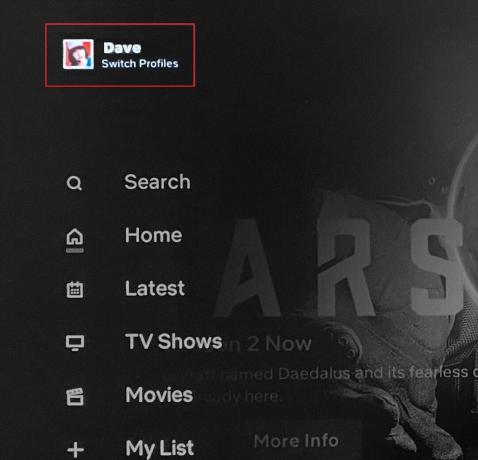 Wählen Sie die Option „Profile wechseln“ in Netflix TV