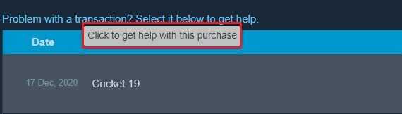 faceți clic pe achiziție în așteptare pentru a deschide alte opțiuni | Remediați eroarea Steam a tranzacției în așteptare