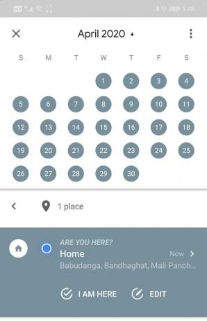 Svep åt höger för att navigera bakåt i kalendern | Visa platshistorik i Google Maps