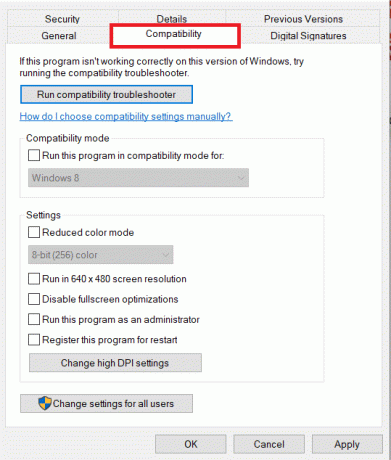 Ga naar het tabblad Compatibiliteit. Fix PC maakt geen verbinding met tv