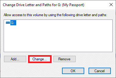 Laufwerksbuchstaben ändern 2 | Beheben Sie, dass die Festplatte in Windows 10 nicht angezeigt wird