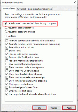 odaberite opciju Neka Windows odabere što je najbolje za moje računalo
