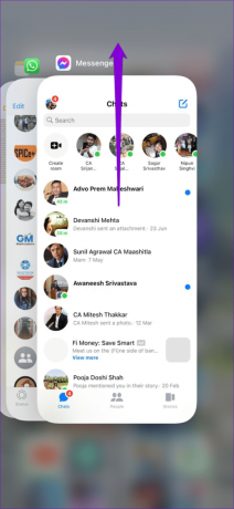 Pakota Messengerin sulkeminen iPhonessa