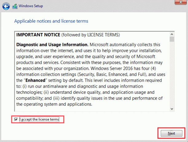 사용 조건에 동의한다는 체크 표시를 한 후 다음을 클릭합니다. Windows에서 내 자격 증명을 계속 묻는 오류 수정