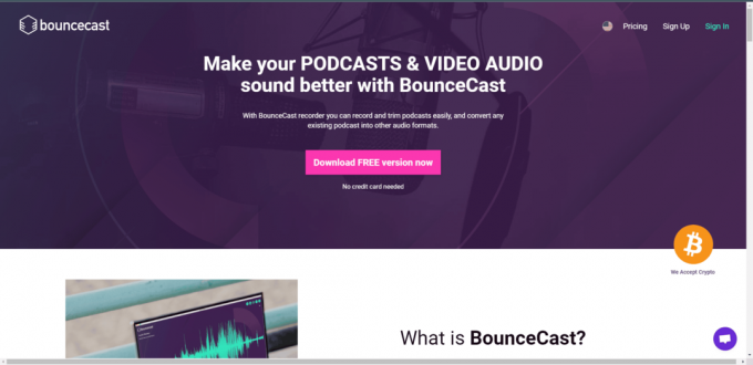 BounceCast officiella webbplats. Bästa gratis programvara för inspelning av podcast