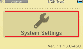 Ustawienia systemowe Nintendo 3DS