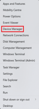 vælg enhedshåndtering fra menuen Quick Link. Sådan afinstalleres eller rulles driveropdateringer tilbage på Windows 11