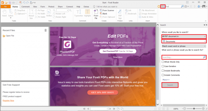 Odaberite Svi PDF dokumenti u i odaberite direktorij u kojem želite pretraživati ​​PDF, a zatim upišite ključnu riječ