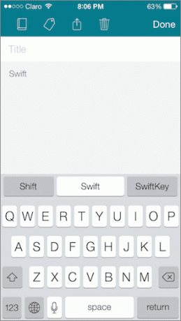 Swiftkey jegyzetírás