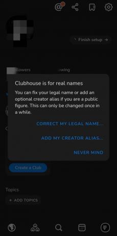 Sie können eine dieser drei Optionen wählen, um Ihren Namen zu ändern. Denken Sie daran, dass Sie den Namen nur hin und wieder ändern können. | Ändere deinen Namen auf Clubhouse