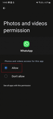 consentire l'autorizzazione per foto e video. Risolto il problema con il download di immagini e contenuti multimediali di WhatsApp