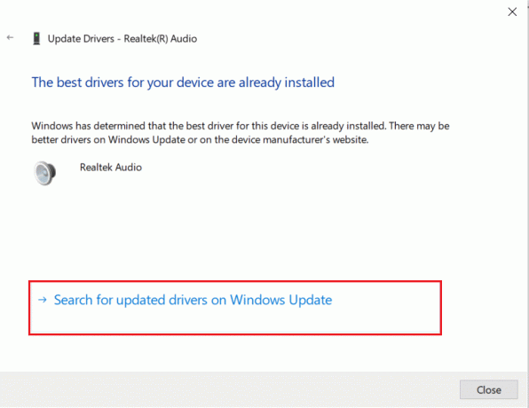 sök efter uppdaterade drivrutiner i Windows Update för Realtek R audio