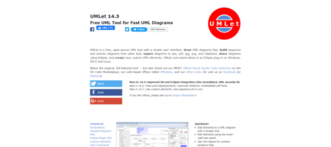 UMLet | 21 أفضل بديل مجاني لبرنامج Visio على الإنترنت