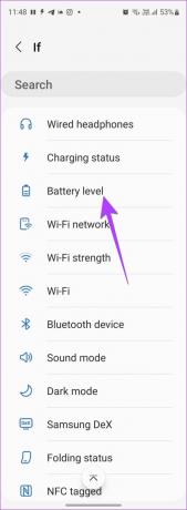 Samsung-indstillinger Bixby batteriniveau