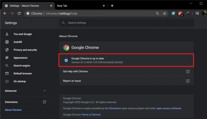 Ja ir pieejams jauns Chrome atjauninājums, tas tiks automātiski instalēts