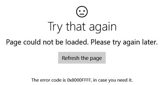 แก้ไขรหัสข้อผิดพลาด Windows Store 0x8000ffff