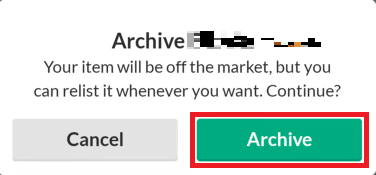 Appuyez sur l'option Archiver dans la fenêtre de confirmation