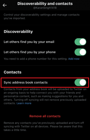 Ative a opção para Sincronizar contatos do catálogo de endereços. 3 maneiras fáceis de pesquisar contas do Twitter por número de telefone
