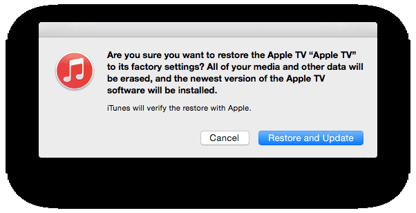 Pembaruan Pemulihan iTunes TV Apple