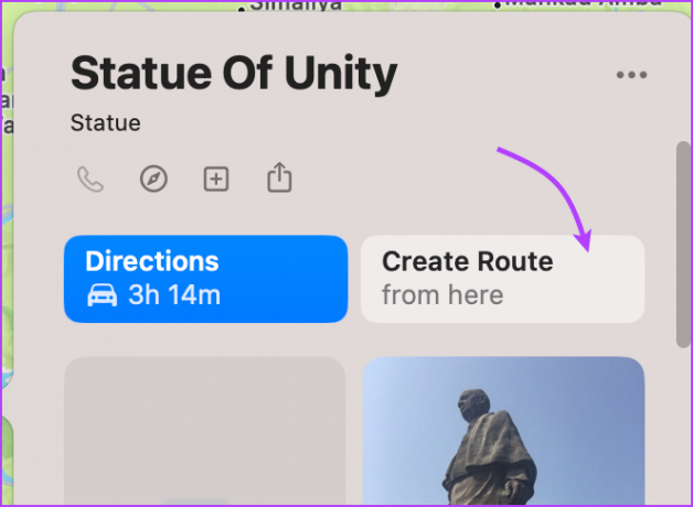 Kliknutím na Vytvořit trasu začněte přidávat zastávky do Apple Maps