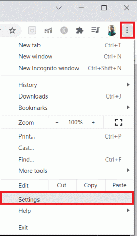 Haga clic en el icono de tres puntos y seleccione la opción Configuración