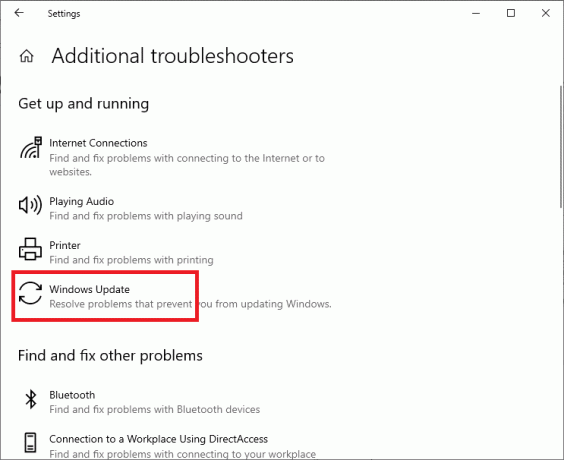 เลือก Windows Update