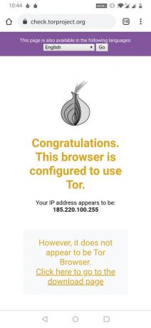 Kun ratkaiset CAPTCHA: n, selaimesi konfiguroidaan käyttämään Tor-selainta.