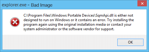 Popravi napako slabe slike – bodisi ni zasnovan za delovanje v sistemu Windows ali pa vsebuje napako