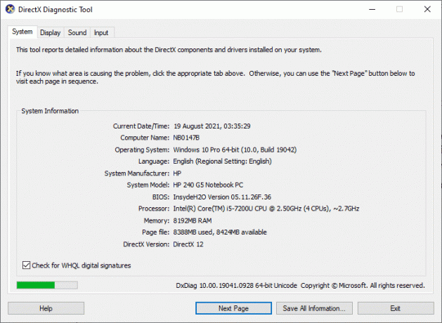 Følgende skjermbilde vil vises på skjermen når systemet ditt allerede inneholder DirectX 12