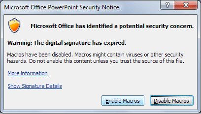 Power Point Enable Macros