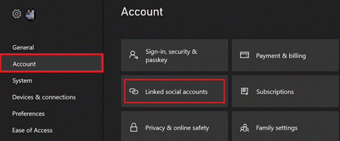Account: account social collegati