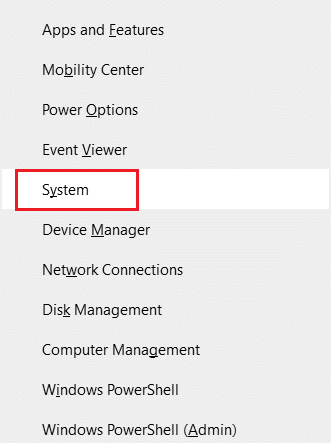 paspauskite „Windows“ ir „x“ klavišus kartu ir pasirinkite sistemos parinktį