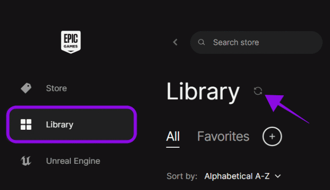 Wählen Sie „Bibliothek“ und klicken Sie auf die Schaltfläche „Aktualisieren“ neben „Bibliothek“.