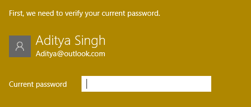 vaihda nykyinen salasana | Korjaa Käynnistä-valikko, joka ei toimi Windows 10:ssä