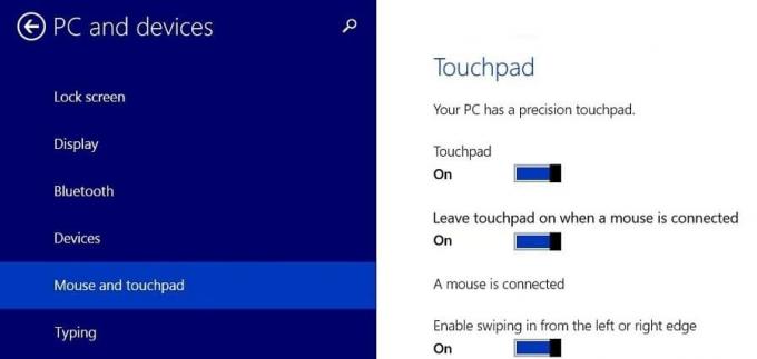Deaktivieren oder deaktivieren Sie den Schalter für Touchpad eingeschaltet lassen, wenn eine Maus angeschlossen ist