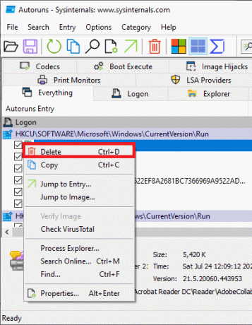 Haga clic derecho en el programa que ya no usa o no está presente en su PC y haga clic en Eliminar