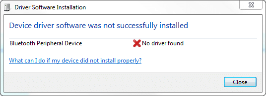 Bluetooth周辺機器ドライバーが見つからないというエラーを修正