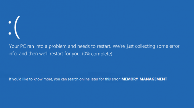 Windows 10에서 메모리 관리 오류 수정