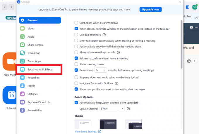 kliknij Tło i efekty | Gdzie są przechowywane tła Zoom