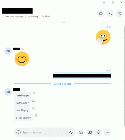 Skype chat teksteffekter
