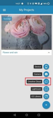Klepnite na Creative Cloud. Nachádza sa na ľavej strane obrazovky.