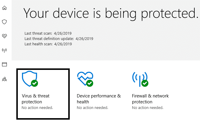 Avaa Windows Defender ja suorita haittaohjelmien tarkistus | Korjaus Windows 10:een kirjautuminen ei onnistu