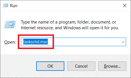 Tastați taskschd.msc și apăsați Enter. Remediați eroarea în wsclient.dll în Windows 10