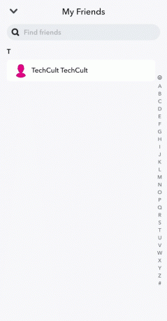 Moj seznam prijateljev v aplikaciji Snapchat