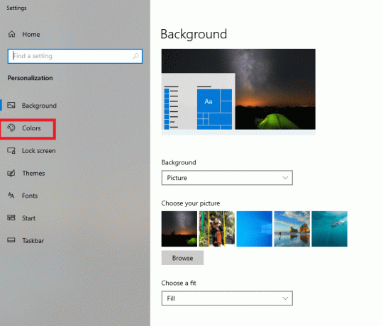 Klikk på farger. Fiks File Explorer Dark Theme som ikke fungerer på Windows 10