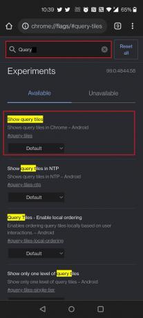 クエリタイルを表示します。 Android用の35の最高のGoogleChromeフラグ