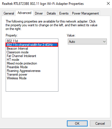  Haga clic en Ancho de canal 802.11n para 2,4 GHz. Arreglar la computadora atascada Permite conectarlo a una red