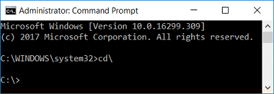 ჩაწერეთ cd და დააჭირეთ Enter C დისკის | root საქაღალდეში გადასასვლელად შეასწორეთ DISM შეცდომა 0x800f081f Windows 10-ში