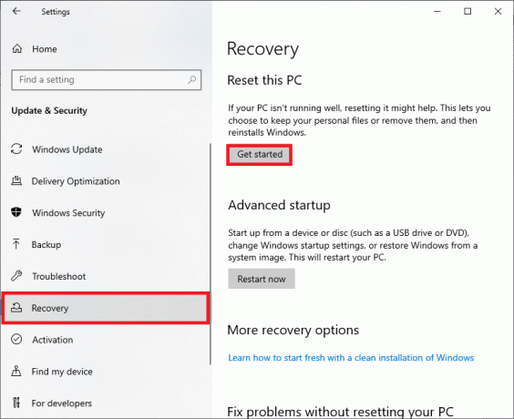 Zdaj v levem podoknu izberite možnost Obnovitev in na desni plošči kliknite Začni. Kako izbrisati pokvarjene vnose v registru Windows